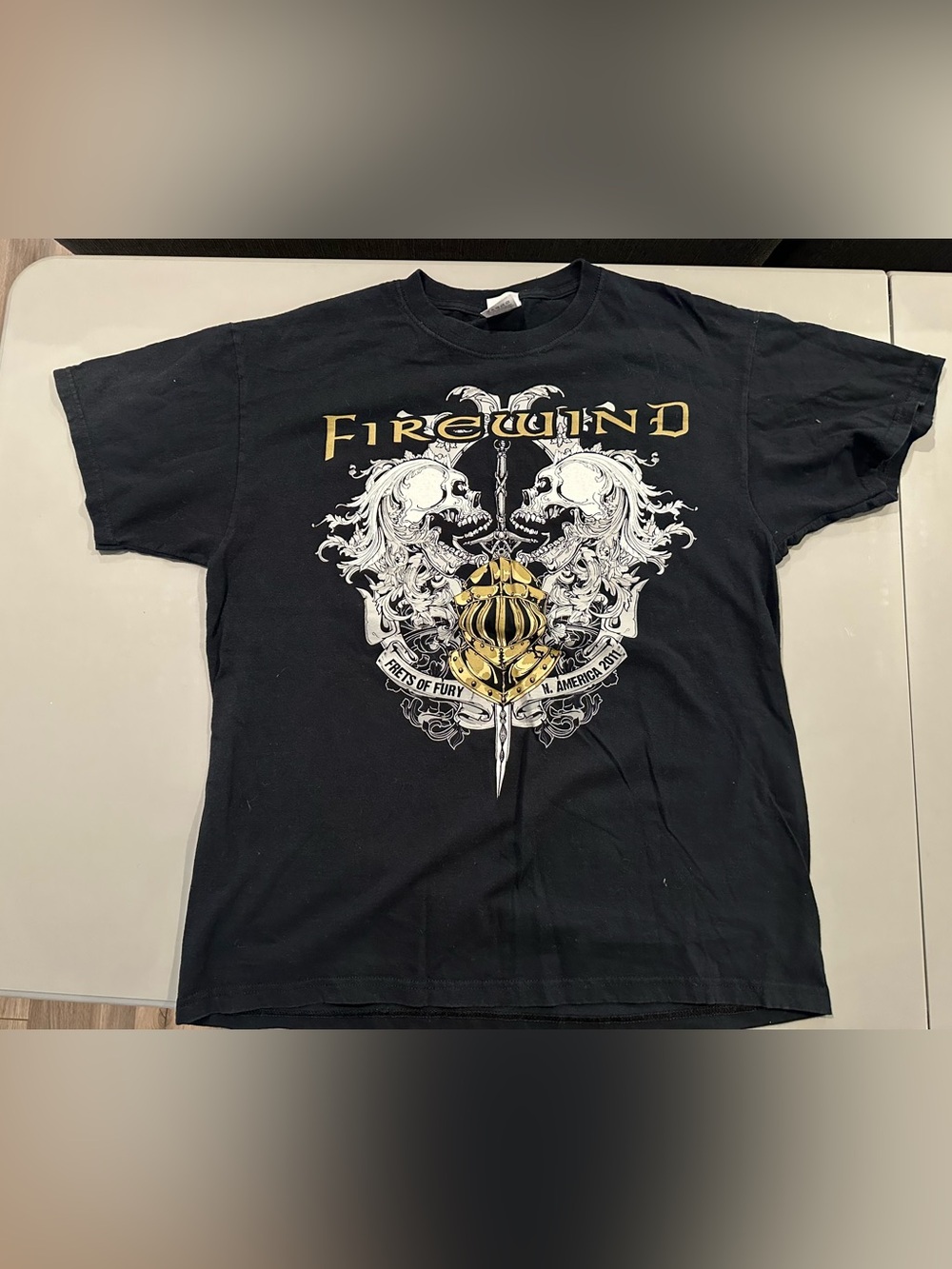 Firewind Shirt Mens L Black Frets Of Fury Tour 2011 Concert Metal Band Tee